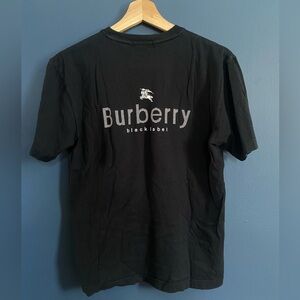 Black 100% cotton Burberry black label tee shirt
